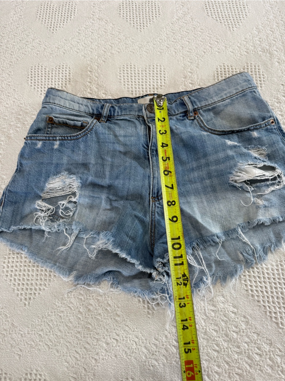 Garage “Festival Short” Denim Distressed Shorts (30) - Picture 6 of 7